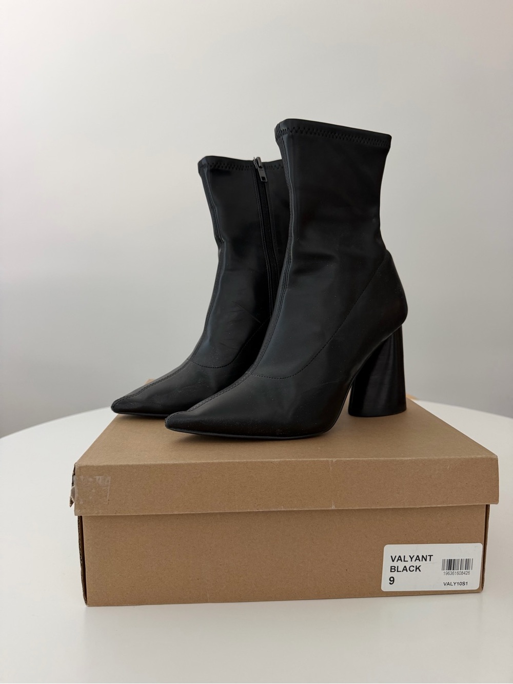 Steve Madden Valyant Black Pointed Sock Boot - Women's